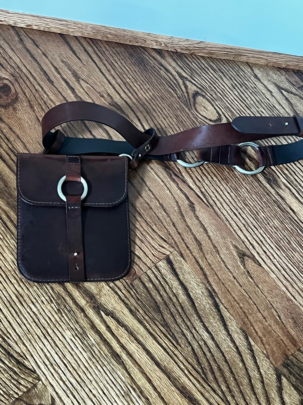 Mini Messenger Leather Belt Bag